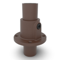 Buiskoppeling Ronde voetplaat met doorloop - vintage bruin-C / 33,7 mm